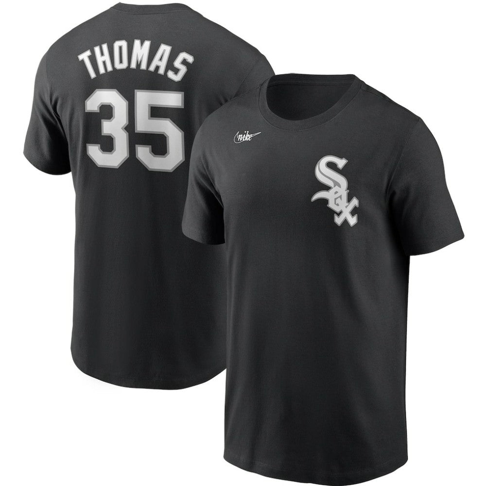 Frank Thomas Chicago White Sox Nike Cooperstown Collection Name & Number T-Shirt - Black T-shirts