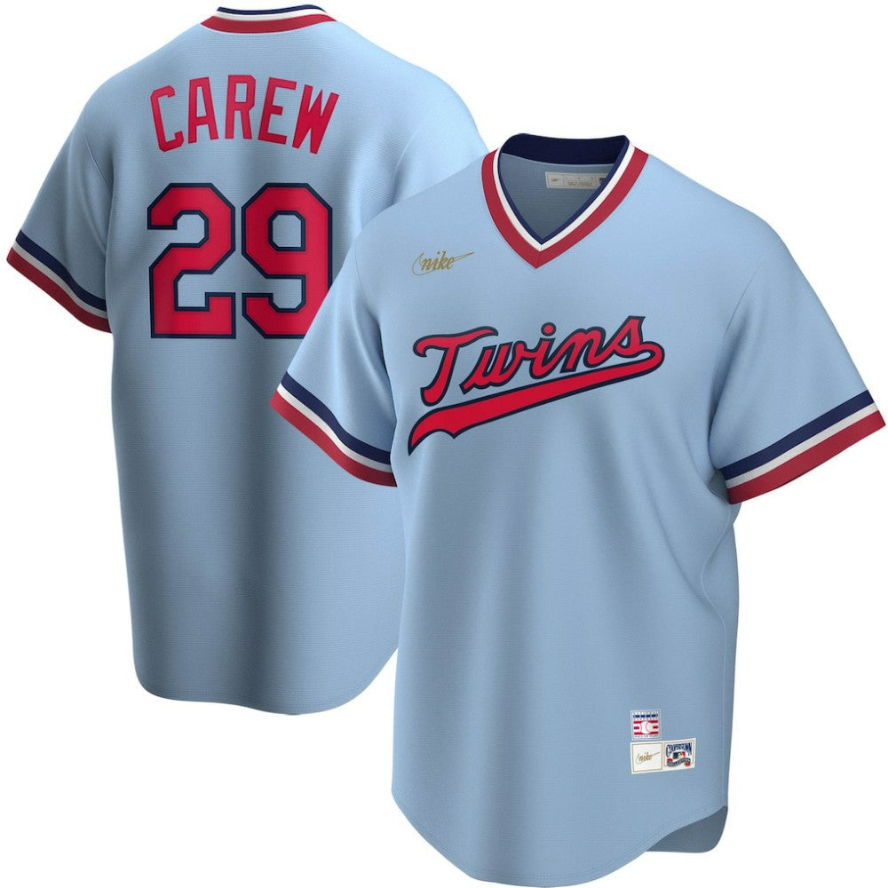 Rod Carew Minnesota Twins Nike Road Cooperstown Collection Player Jersey - Light Blue Jerseys