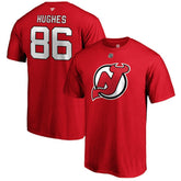 Jack Hughes New Jersey Devils Fanatics Authentic Stack Player Name & Number T-Shirt - Red | US 3607200