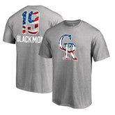 Charlie Blackmon Colorado Rockies Banner Wave Name & Number T-Shirt - Heathered Gray T-shirts
