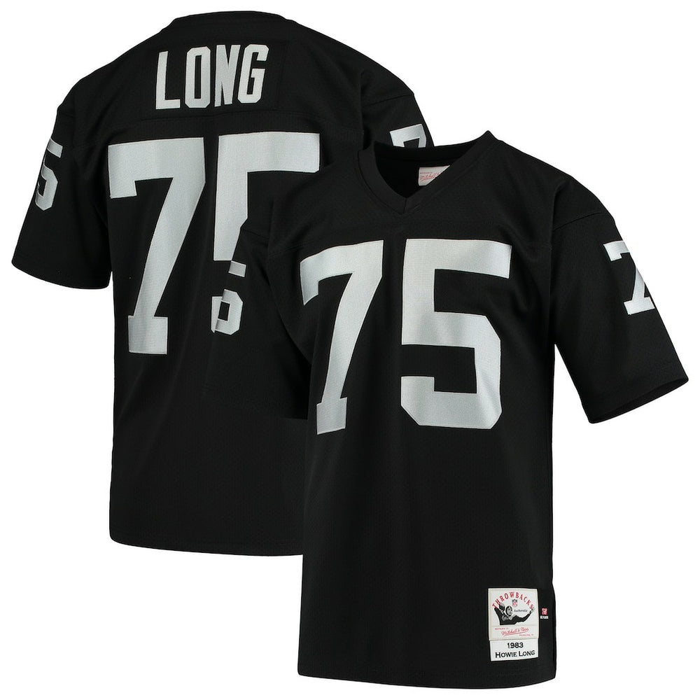 Howie Long Las Vegas Raiders 1983 Authentic Throwback Retired Player Jersey - Black Jerseys