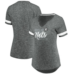 Brooklyn Nets Women's Showtime Winning With Pride Notch Neck T-Shirt Gray/White - Fanatics