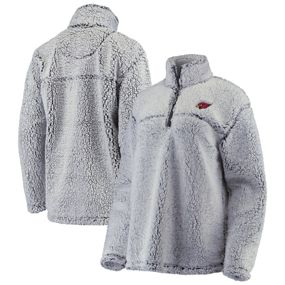 Arizona Cardinals G-III 4Her by Carl Banks Women's Sherpa Quarter-Zip Pullover Jacket - Gray Pullover