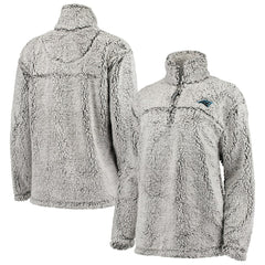 Carolina Panthers G-III 4Her by Carl Banks Women's Sherpa Quarter-Zip Pullover Jacket - Gray Pullover