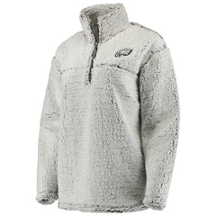 Philadelphia Eagles Women's Sherpa Quarter-Zip Pullover Jacket - Gray Pullover
