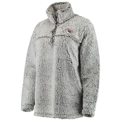 Kansas City Chiefs Women's Sherpa Quarter-Zip Pullover Jacket - Gray Pullover