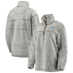 Detroit Lions Women's Sherpa Quarter-Zip Pullover Jacket - Gray Pullover