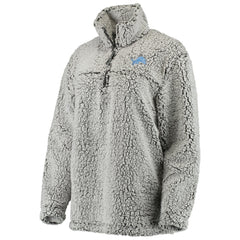Detroit Lions Women's Sherpa Quarter-Zip Pullover Jacket - Gray Pullover