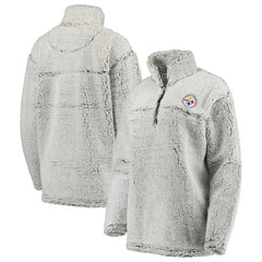 Pittsburgh Steelers Women's Sherpa Quarter-Zip Pullover Jacket - Gray Pullover