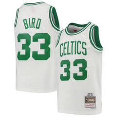 Larry Bird Boston Celtics Youth 1985-86 Hardwood Classics Swingman Throwback Jersey White - Mitchell & Ness