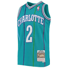 Larry Johnson Charlotte Hornets Youth 1992/93 Hardwood Classics Swingman Jersey Teal - Mitchell & Ness