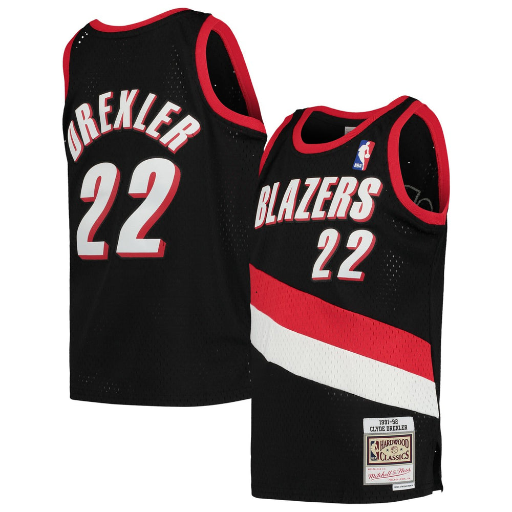 Clyde Drexler Portland Trail Blazers Youth 1991/92 Hardwood Classics Swingman Jersey Black - Mitchell & Ness outlet