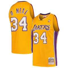 Shaquille O'Neal Los Angeles Lakers Hardwood Classics Swingman Jersey Gold - Mitchell & Ness