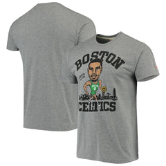 Jayson Tatum Boston Celtics Caricature Tri-Blend T-Shirt Gray