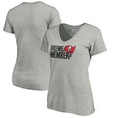 Tampa Bay Buccaneers Women's Krewe Member V-Neck T-Shirt - Heather Gray T-shirts