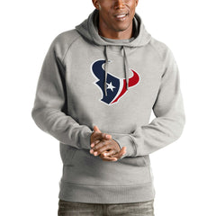 Houston Texans Antigua Victory Pullover Hoodie - Heather Gray Hoodies