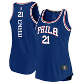 Joel Embiid Philadelphia 76ers Women's Fast Break Team Tank Jersey Icon Edition Royal - Fanatics