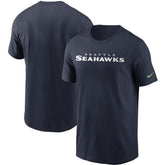 Seattle Seahawks Team Wordmark T-Shirt - College Navy T-shirts