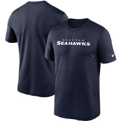 Seattle Seahawks Wordmark Legend Performance T-Shirt - College Navy T-shirts