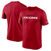 Atlanta Falcons Wordmark Legend Performance T-Shirt - Red T-shirts