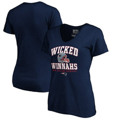 New England Patriots Women's Hometown Refresh V-Neck T-Shirt - Navy T-shirts