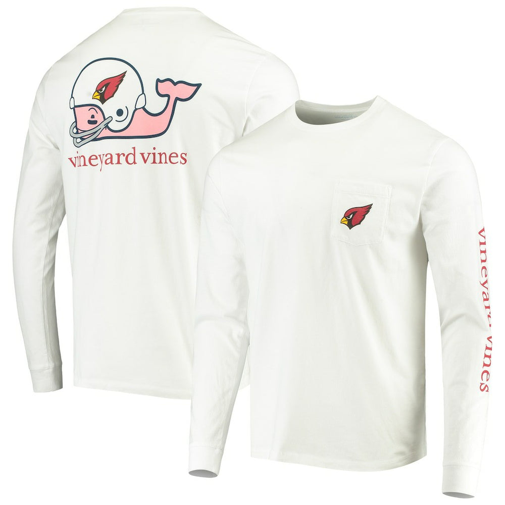 Arizona Cardinals Vineyard Vines Whale Helmet Long Sleeve T-Shirt - White T-shirts