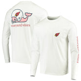 Arizona Cardinals Vineyard Vines Whale Helmet Long Sleeve T-Shirt - White T-shirts