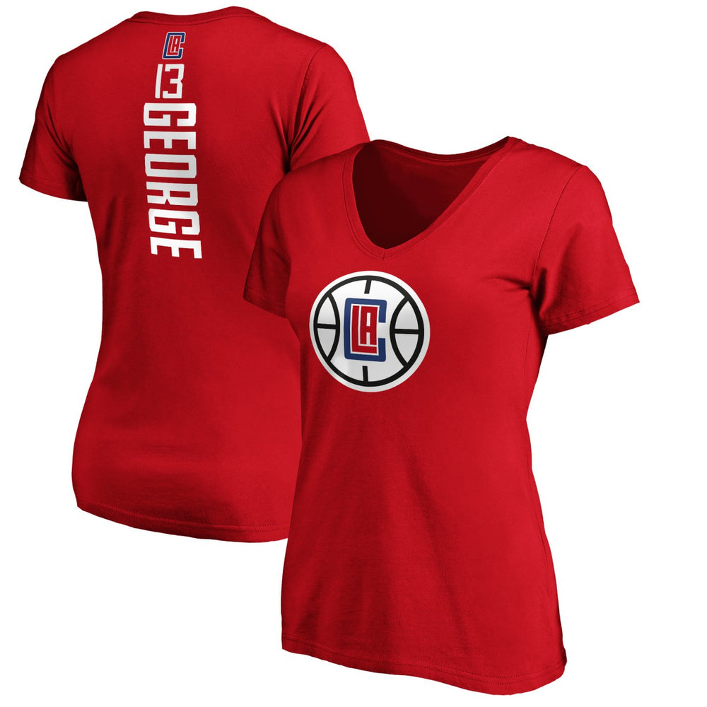 Paul George LA Clippers Women's Playmaker Name & Number V-Neck T-Shirt Red - Fanatics