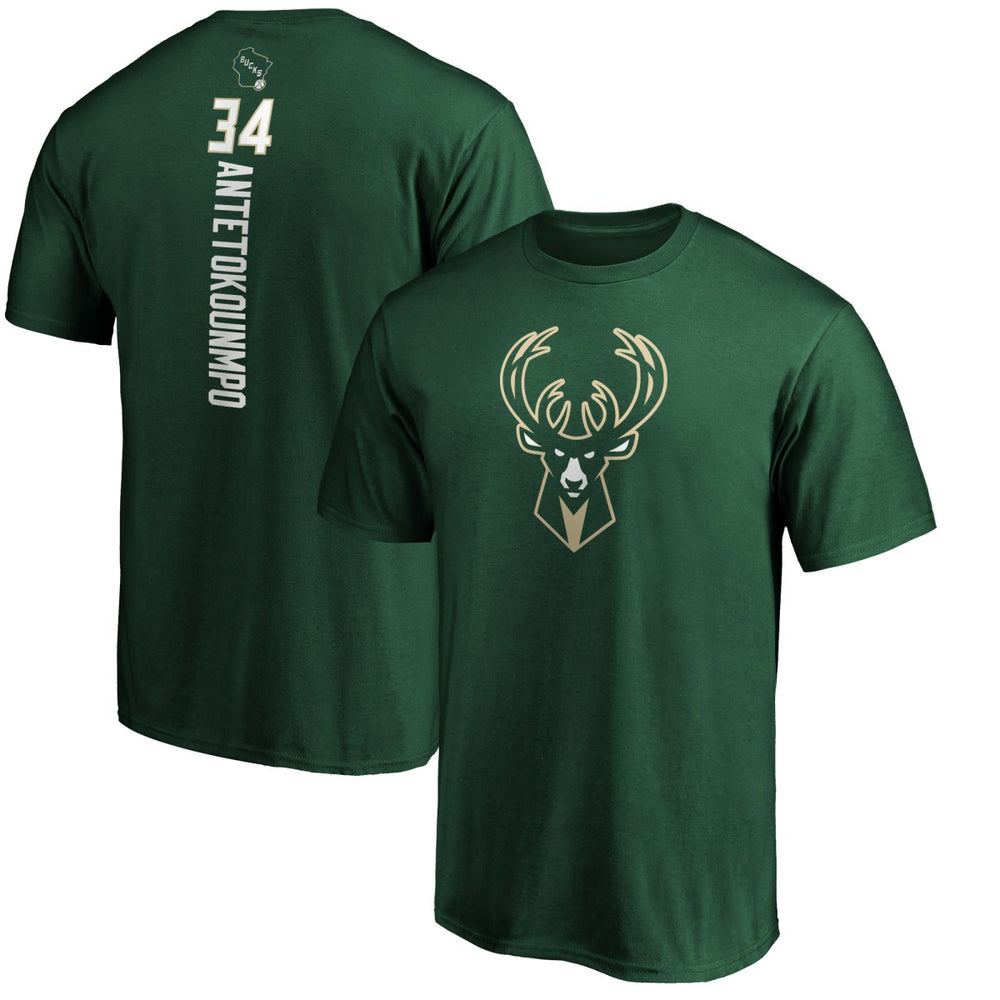 Giannis Antetokounmpo Milwaukee Bucks Playmaker Name & Number T-Shirt Hunter Green - Fanatics