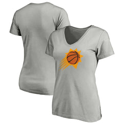 Phoenix Suns Women's Primary Logo Team V-Neck T-Shirt Gray - Fanatics