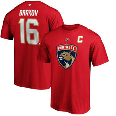 Aleksander Barkov Florida Panthers Fanatics Authentic Stack Player Name & Number T-Shirt - Red | US 3706496
