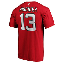 Nico Hischier New Jersey Devils Fanatics Authentic Stack Player Name & Number T-Shirt - Red | US 3706498