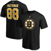 David Pastrnak Boston Bruins Fanatics Authentic Stack Player Name & Number T-Shirt - Black | US 3706517