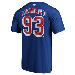 Mika Zibanejad New York Rangers Fanatics Authentic Stack Player Name & Number T-Shirt - Blue | US 3706541