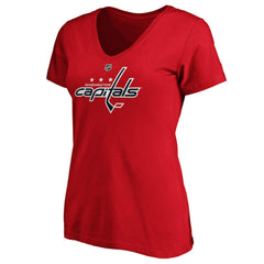 Tom Wilson Washington Capitals Fanatics Women's Authentic Stack Name & Number V-Neck T-Shirt - Red | US 3706599