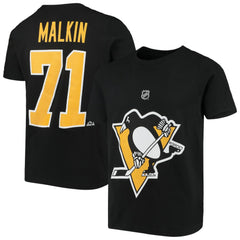 Evgeni Malkin Pittsburgh Penguins Youth Player Name & Number T-Shirt - Black | US 3709468