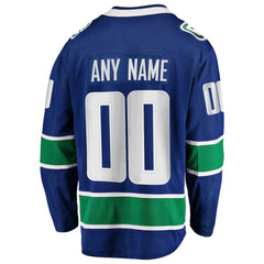 Vancouver Canucks Fanatics Home Team Breakaway Custom Jersey - Blue | US 3710399