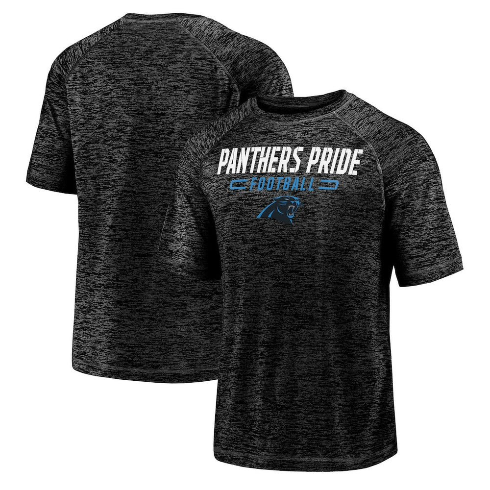 Carolina Panthers Nickname Wordmark Raglan Space Dye T-Shirt - Black T-shirts