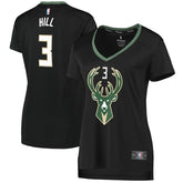 George Hill Milwaukee Bucks Women's Fast Break Replica Player Jersey Statement Edition Black - Fanatics