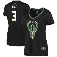 George Hill Milwaukee Bucks Women's Fast Break Replica Player Jersey Statement Edition Black - Fanatics
