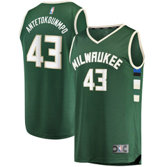Thanasis Antetokounmpo Milwaukee Bucks Fast Break Replica Player Jersey Icon Edition Hunter Green - Fanatics