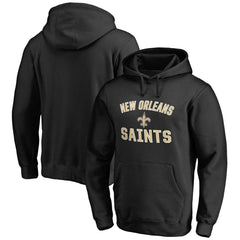 New Orleans Saints Victory Arch Team Fitted Pullover Hoodie - Black Hoodies