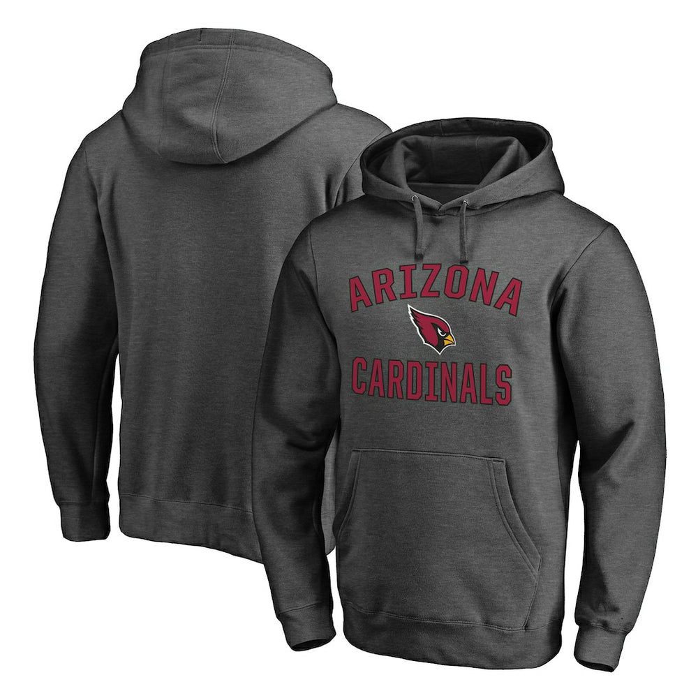 Arizona Cardinals Victory Arch Team Fitted Pullover Hoodie - Heather Charcoal Hoodies