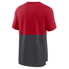 Tampa Bay Buccaneers Fan Gear Colorblock Tri-Blend T-Shirt - Red/Pewter T-shirts