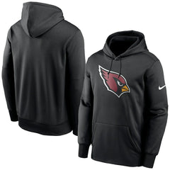 Arizona Cardinals Fan Gear Primary Logo Therma Performance Pullover Hoodie - Black Hoodies