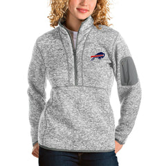 Buffalo Bills Antigua Women's Fortune Half-Zip Pullover Jacket - Gray Pullover