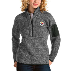 Pittsburgh Steelers Antigua Women's Fortune Half-Zip Pullover Jacket - Charcoal Pullover