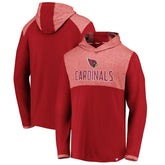 Arizona Cardinals Iconic Marbled Clutch Hoodie Long Sleeve T-Shirt - Cardinal Hoodies