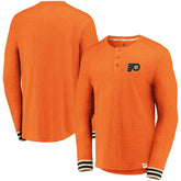 Philadelphia Flyers Fanatics True Classics Henley Long Sleeve T-Shirt - Heathered Orange | US 3747618