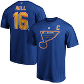 Brett Hull St. Louis Blues Fanatics Authentic Stack Retired Player Name & Number T-Shirt - Blue | US 3749075